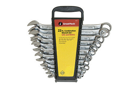 22pc Combination SAE Metric Wrench Set