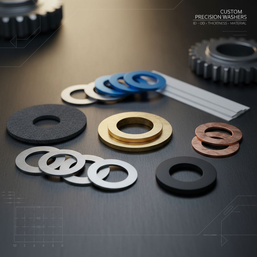 1-Custom Flat Washers - Any ID x OD x Thickness and Material