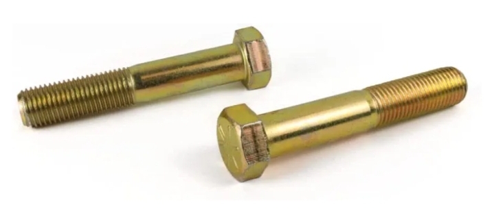 1"-8 x 4 1/4" Hex Cap Screw, Grade 8, Zinc Yellow