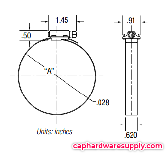 HTM Hose Clamp 250L(1 3/4 - 2 5/8) w/ Liner (ea)