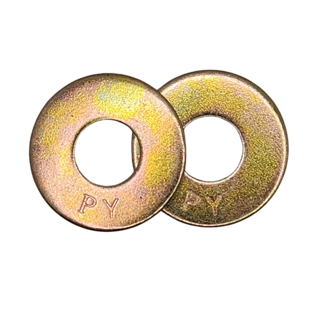 1 1/4" USS Flat Washer, Through-Hardened Steel, Zinc Yellow