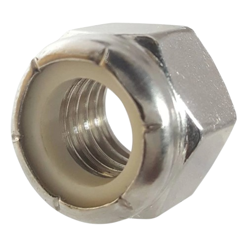 1"-8 Nylon Insert Locknut, 18-8 Stainless Steel, Plain