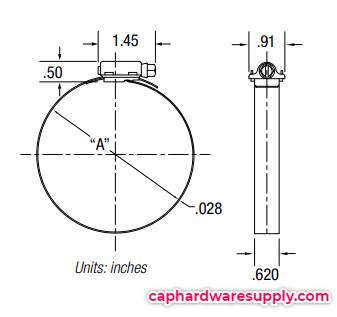 HTM Hose Clamp 250L(1 3/4 - 2 5/8) w/ Liner (ea)