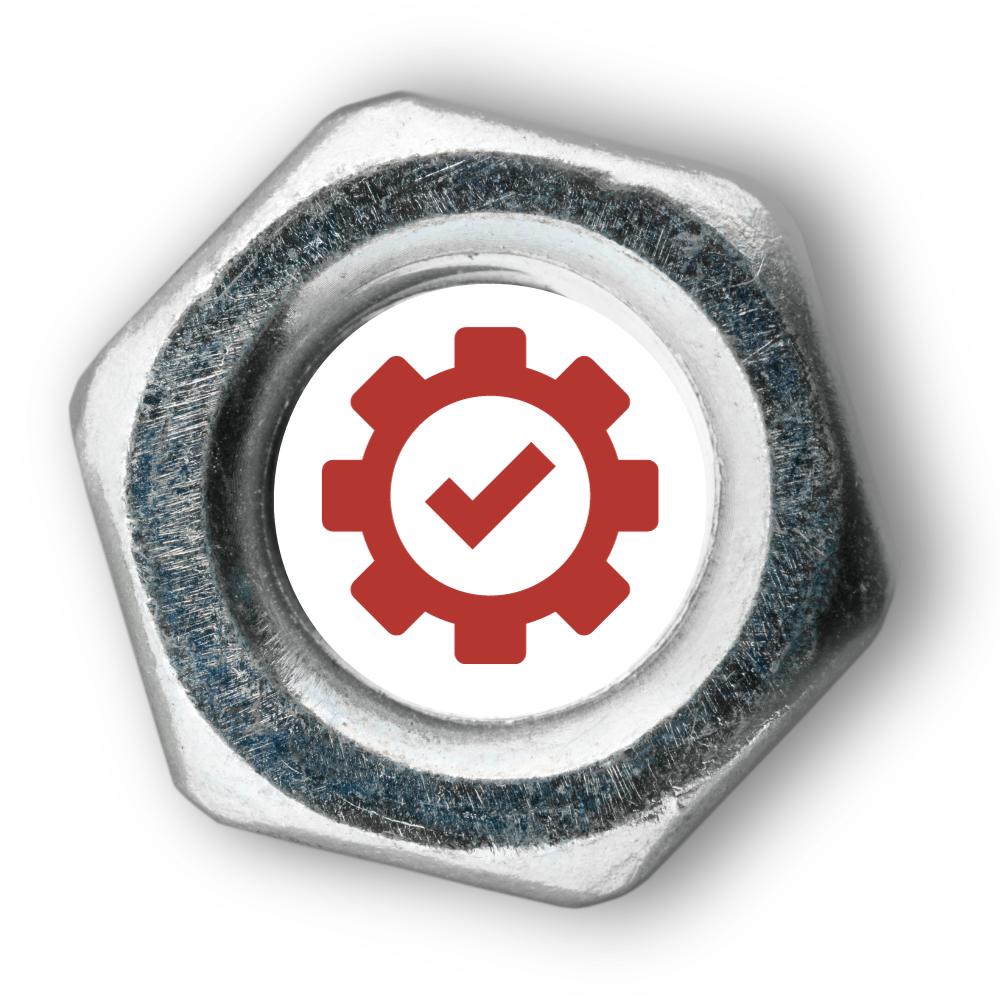 Hex Nut with red Check Mark